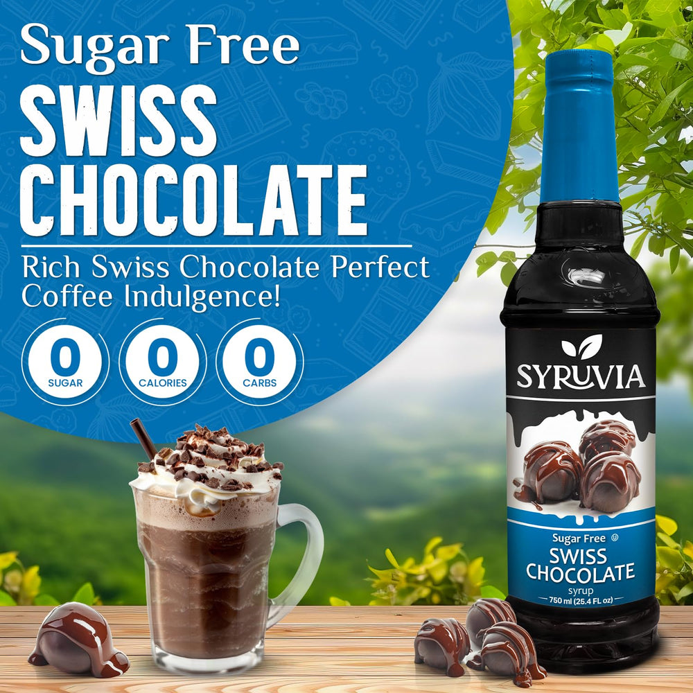 Latte with SYRUVIA Swiss Chocolate swirl for rich flavor