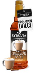 SYRUVIA Cinnamon Dolce syrup bottle ready for cozy lattes