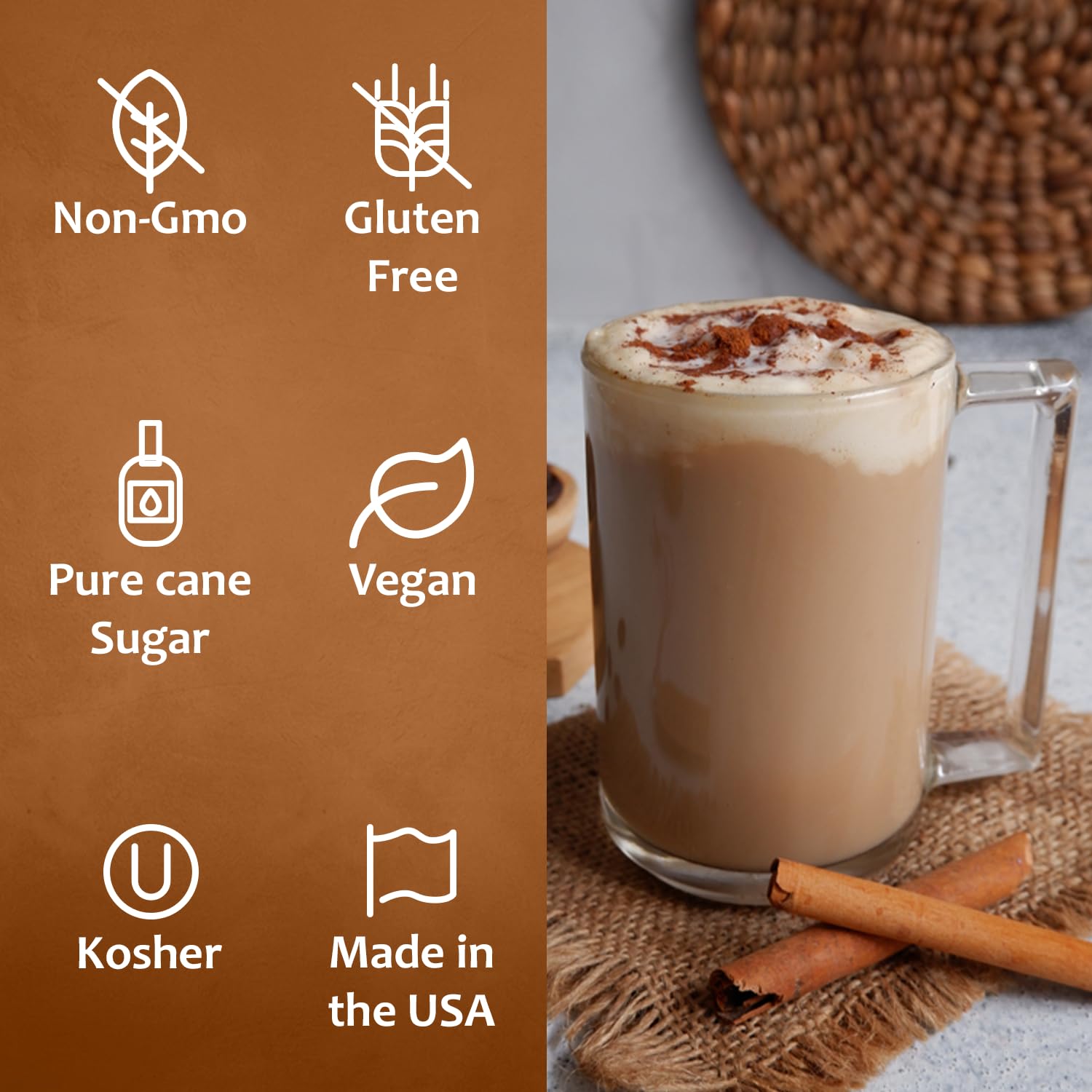 SYRUVIA Cinnamon Dolce Syrup drizzle over dessert adds warm notes