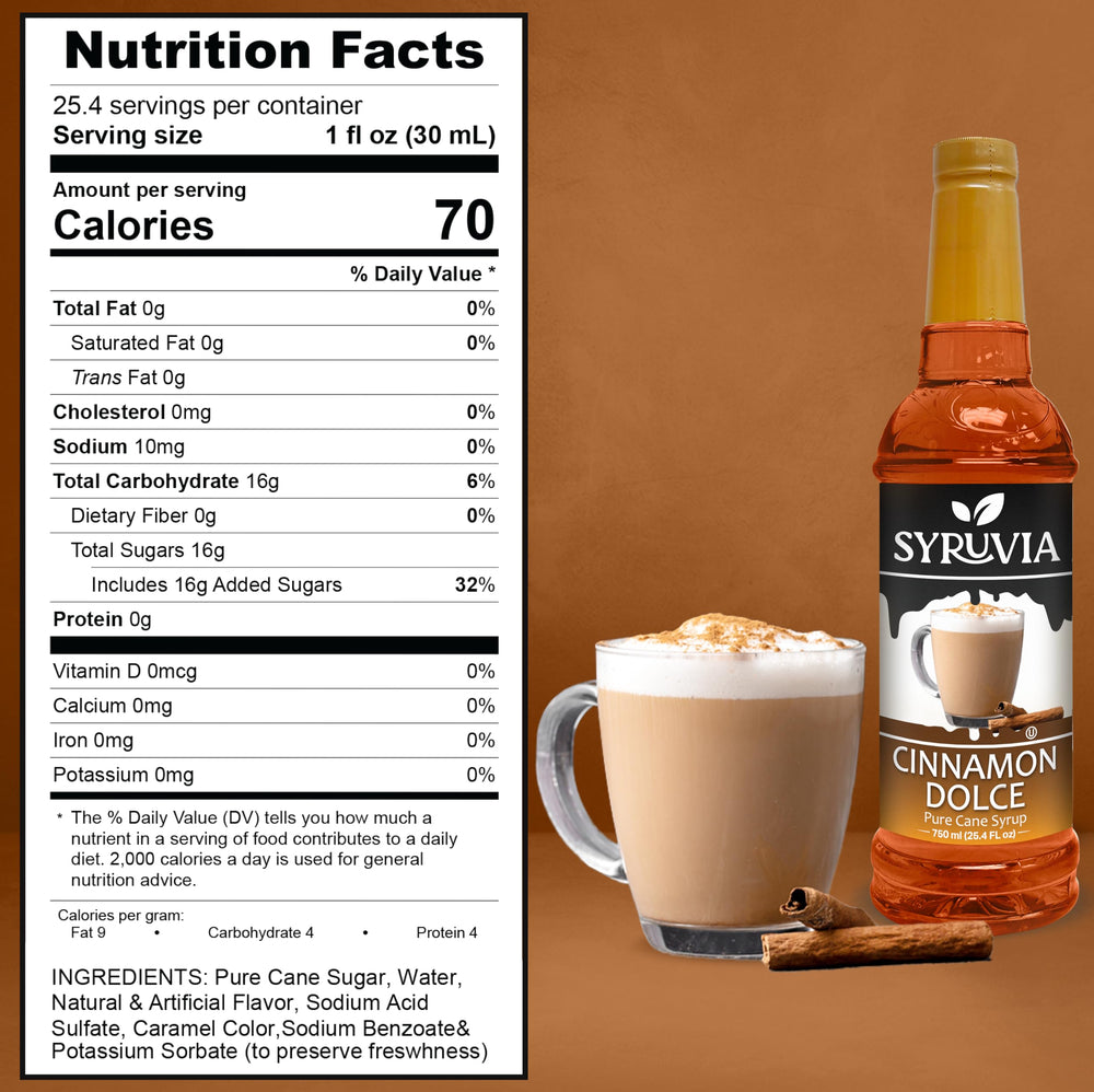 SYRUVIA Cinnamon Dolce Syrup pump in action for easy pours