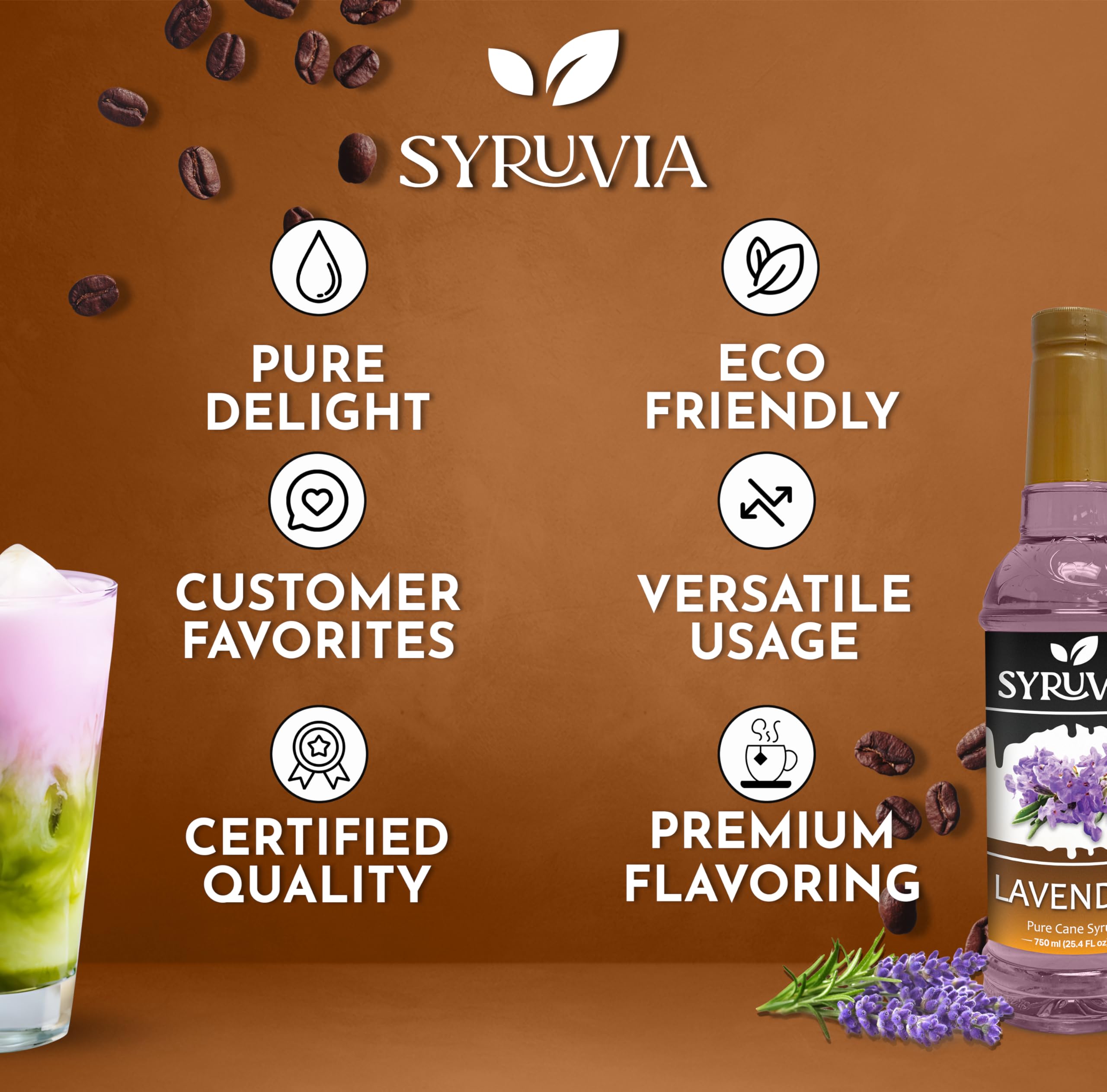 SYRUVIA Coffee Syrup paired with desserts for rich notes