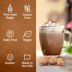 Drizzle SYRUVIA coffee syrup on a latte for a caramel finish