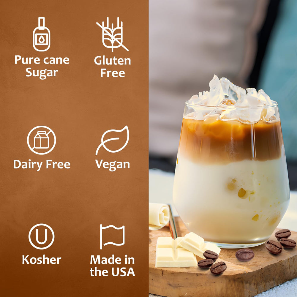 SYRUVIA Coffee Syrup label shows flavor notes and kosher authenticity for confident use