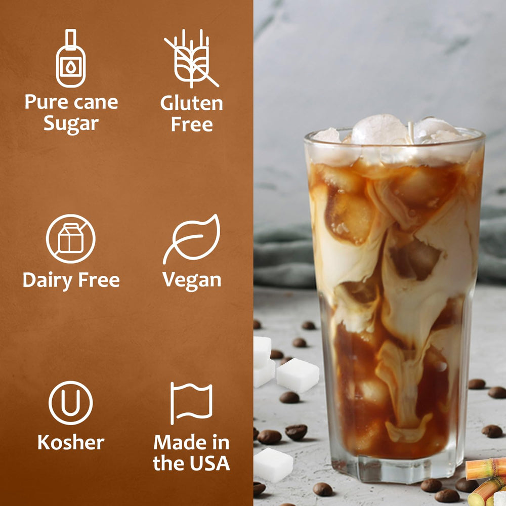 SYRUVIA coffee syrup latte art shot demonstrates versatile flavoring for beverages.
