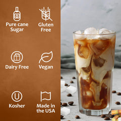 SYRUVIA coffee syrup latte art shot demonstrates versatile flavoring for beverages.