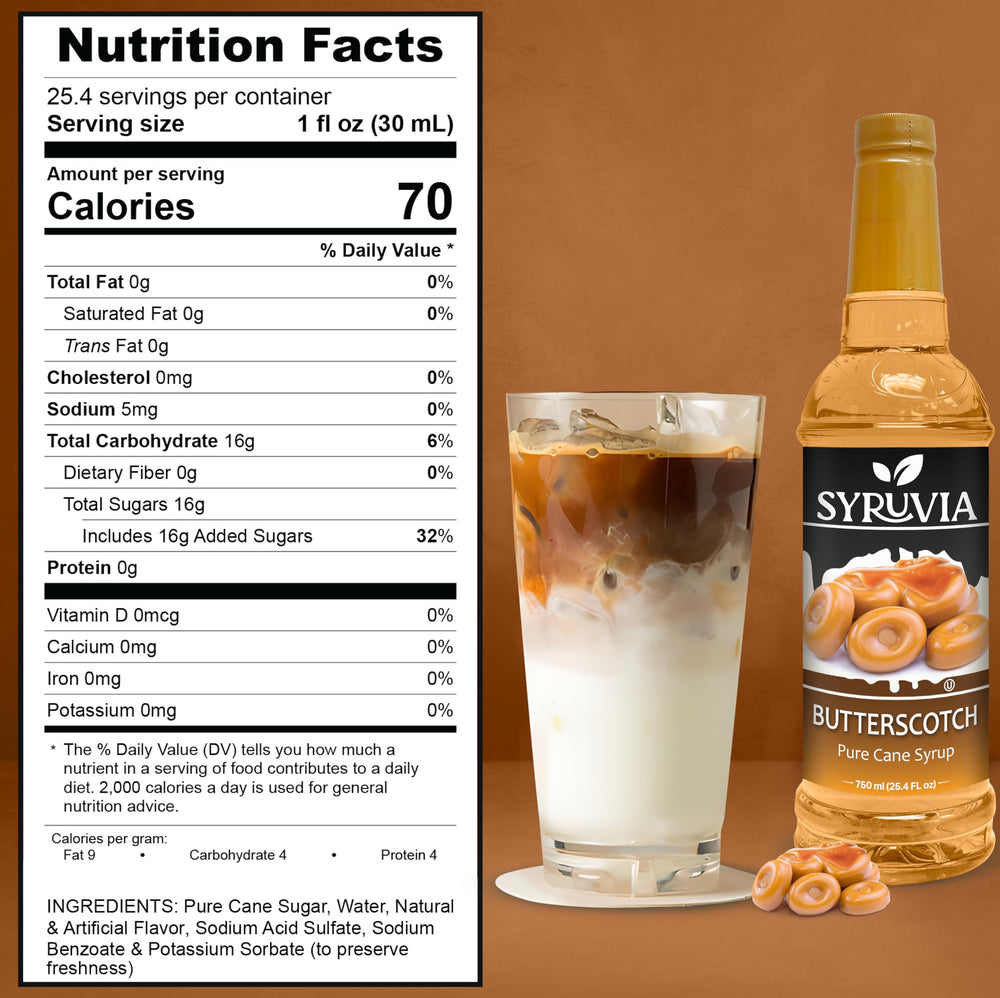 SYRUVIA coffee syrup latte crema enhances aroma and sweetness