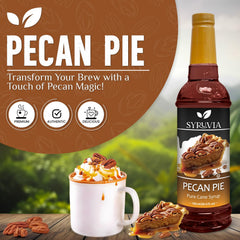 SYRUVIA pecan pie dessert topping adds rich sweetness to treats
