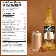 SYRUVIA Coffee Syrup poured into a latte for rich aroma.