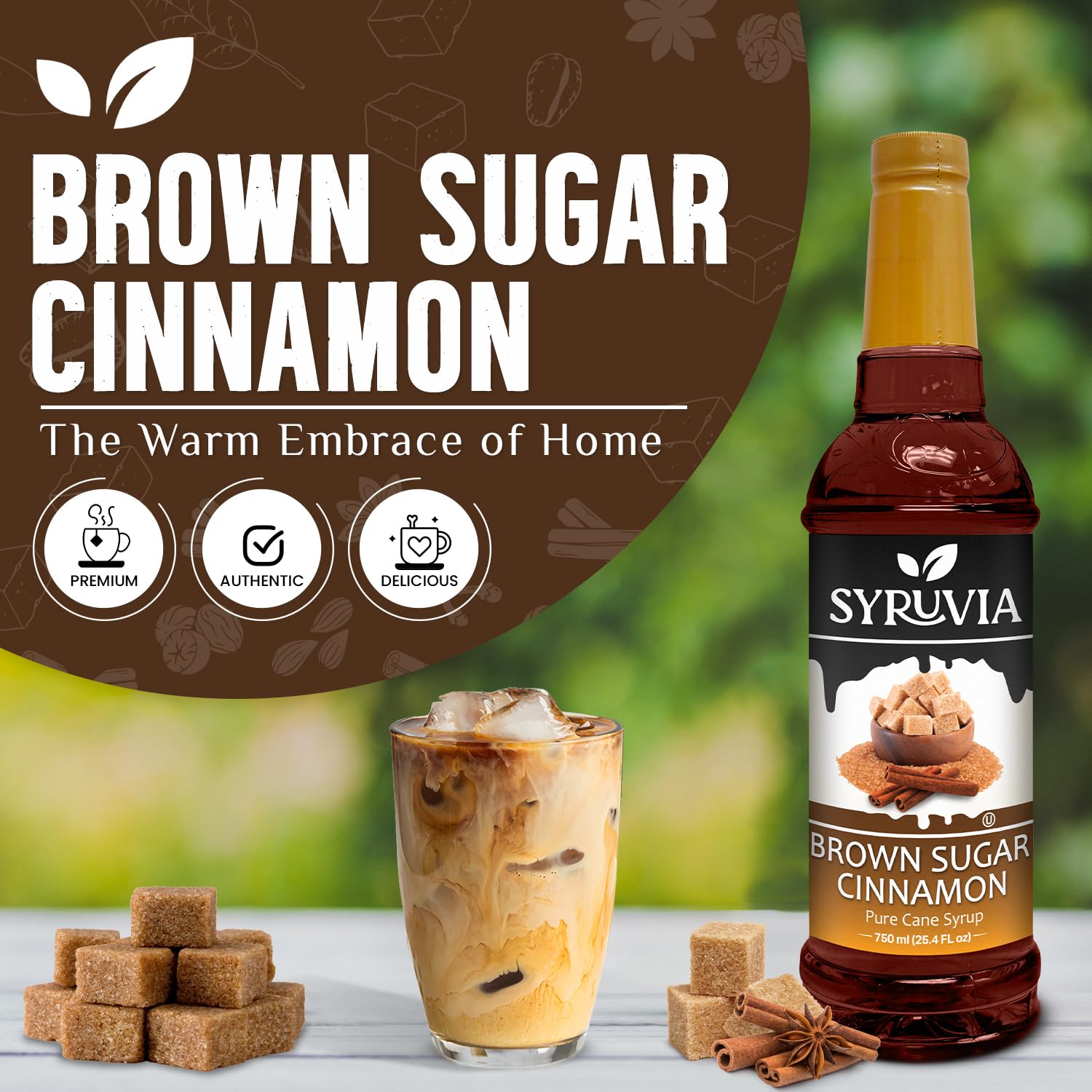 Pouring onto a latte, Syruvia enhances aroma and sweetness