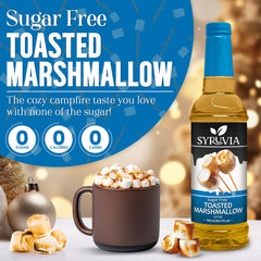 SYRUVIA coffee syrup poured into latte for rich, sugar-free taste.