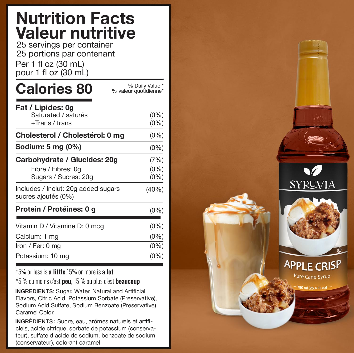 SYRUVIA Coffee Syrup pour shows rich aroma for custom drinks.