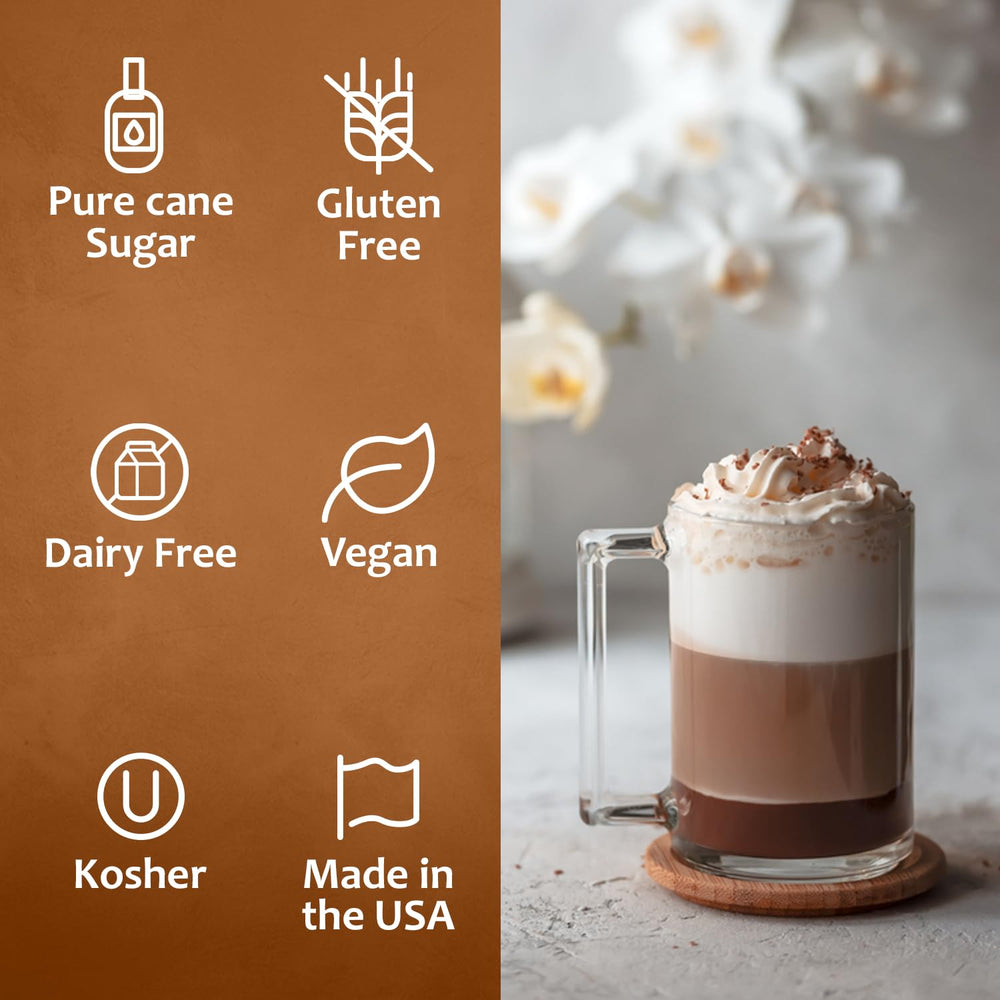 SYRUVIA salted caramel coffee syrup pour into iced coffee for balance