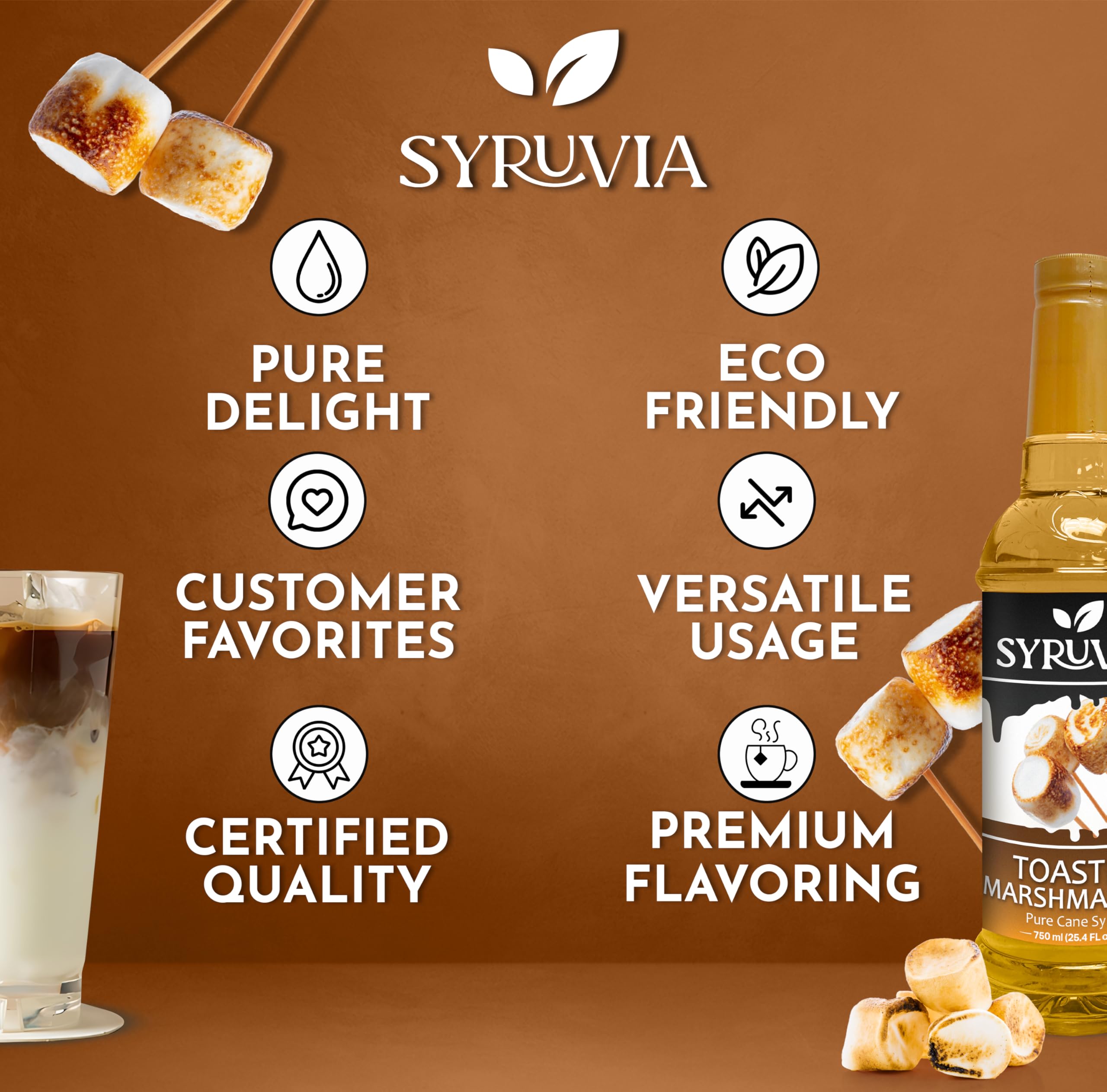 Syruvia toasted marshmallow syrup over pancakes for a campfire-inspired breakfast