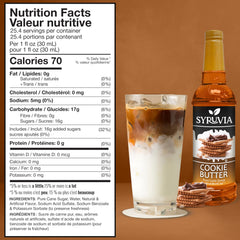 SYRUVIA Cookie Butter Syrup pump-action for easy dispensing.