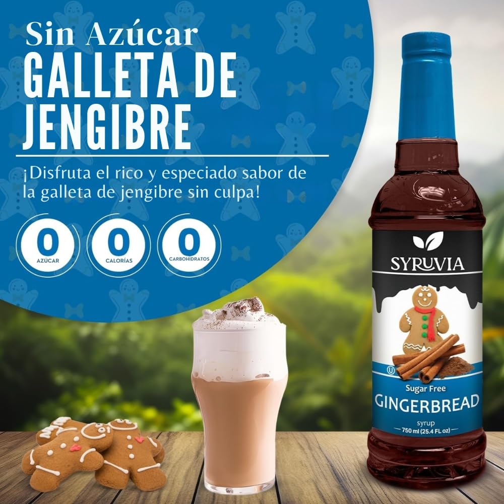 SYRUVIA gingerbread coffee with syrup for a seasonal beverage