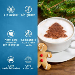 Dessert topping shot with SYRUVIA gingerbread syrup on a treat