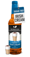 SYRUVIA Irish Cream sugar-free syrup bottle for sugar-free flavor.