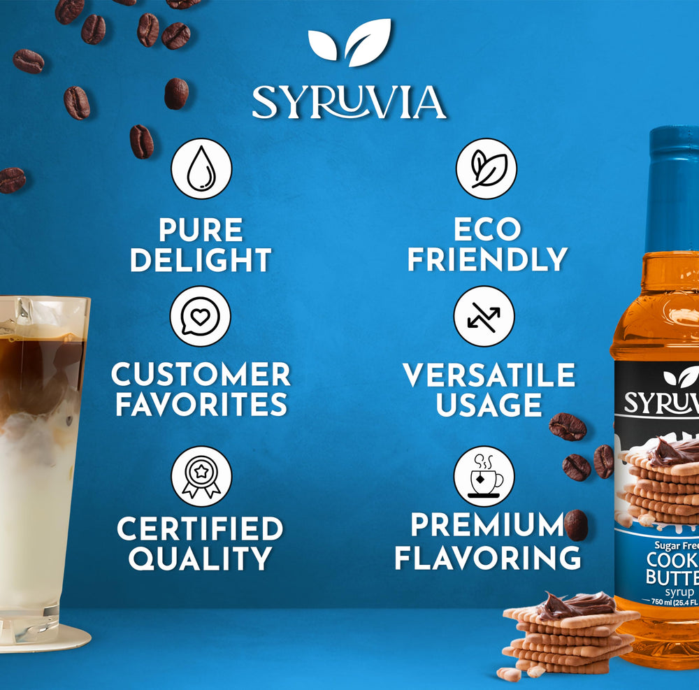 Syruvia Kosher-certified syrup label highlights pure ingredients and quality
