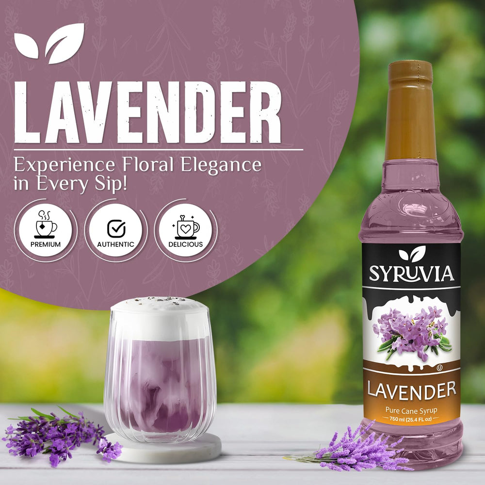SYRUVIA Latte art with lavender syrup for a chic finish