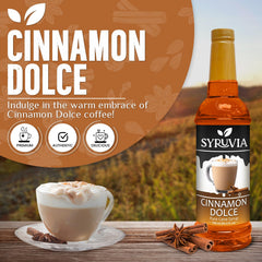 SYRUVIA latte creation with Cinnamon Dolce syrup for creamy sweetness