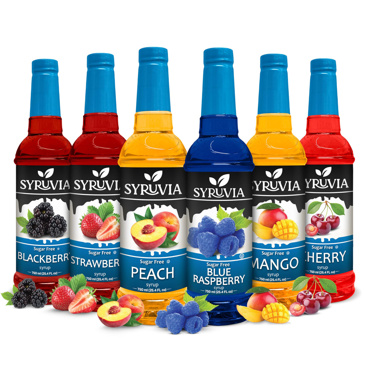 SYRUVIA peach coffee syrup bottle for a sugar-free flavor boost