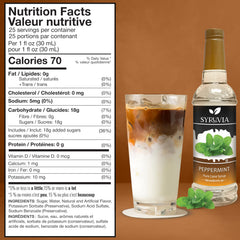 Syruvia Peppermint Syrup poured into coffee for a cool mint twist.