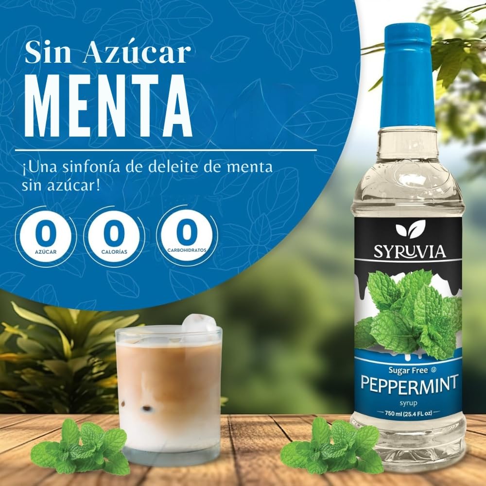 Syruvia Peppermint Syrup in a latte adding flavor without sugar