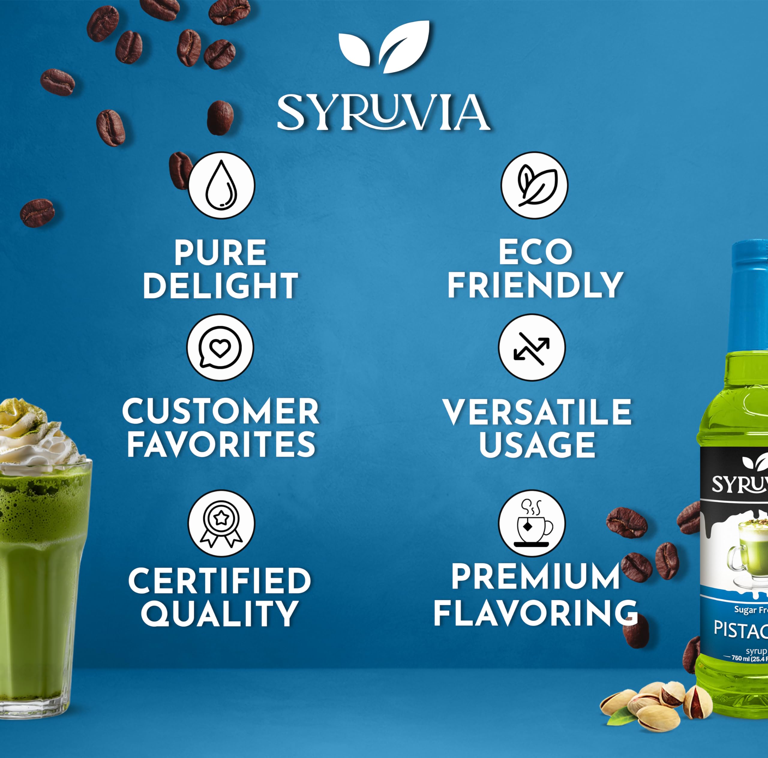 SYRUVIA Pistachio Syrup enhancing a dessert dish with pistachio notes