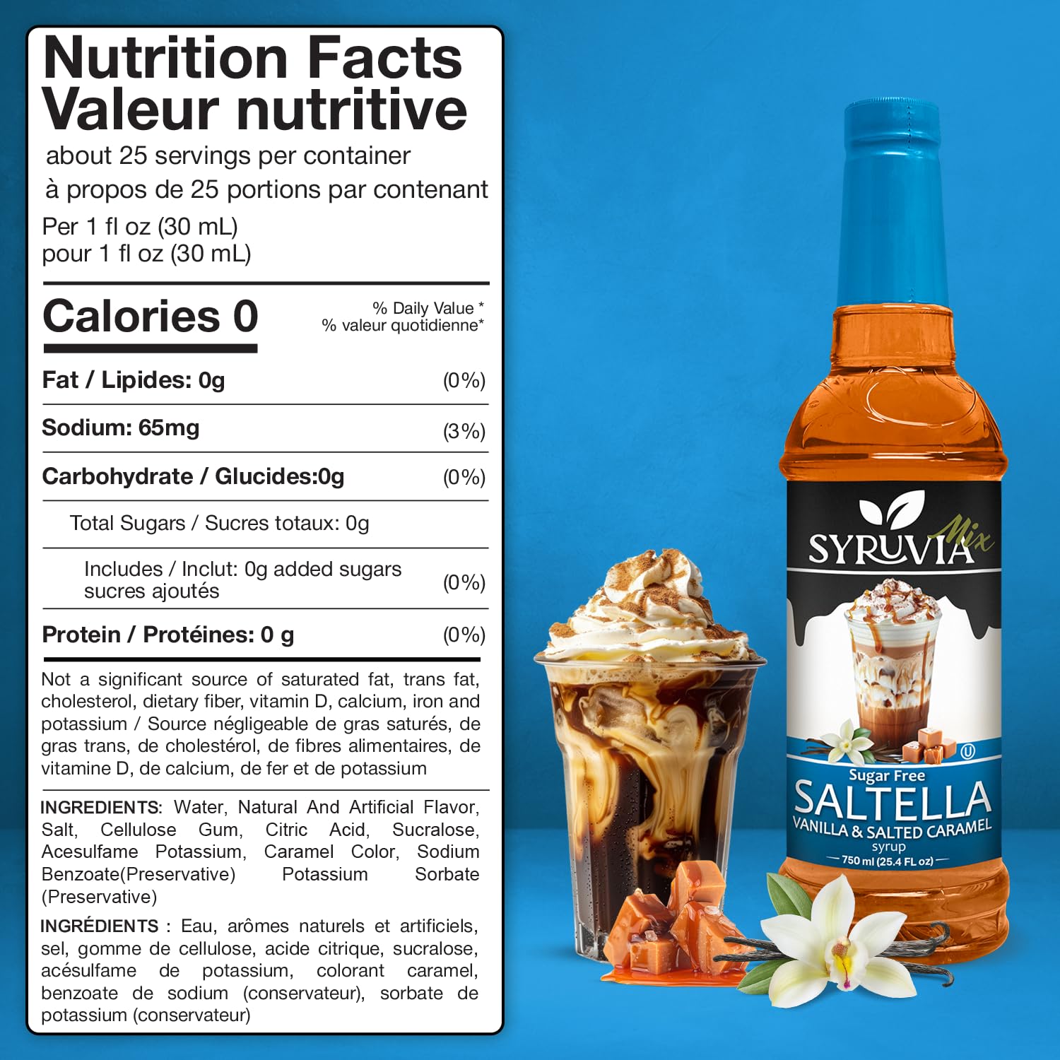 SYRUVIA SALTELLA being poured into a drink for rich sweetness
