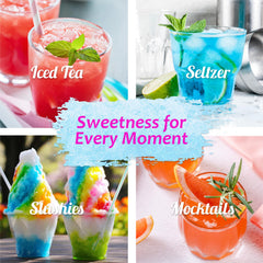Serving grape snow cone syrup into a cup for frosty treats