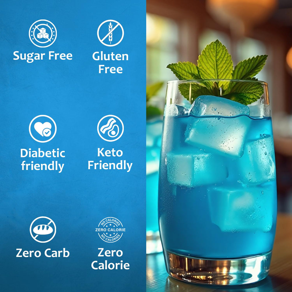 SYRUVIA cocktail mixer with blue raspberry flavor for cocktails