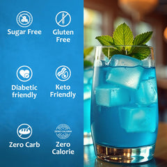 SYRUVIA cocktail mixer with blue raspberry flavor for cocktails