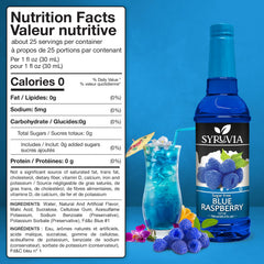 SYRUVIA Sugar-Free Blue Raspberry Syrup pump for quick, mess-free flavoring