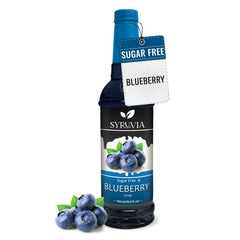 SYRUVIA Sugar-Free Blueberry Syrup bottle showcases bold flavor for beverages