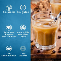 SYRUVIA Sugar Free Brown Sugar Cinnamon Syrup steamy latte, warm spice without added sugar.