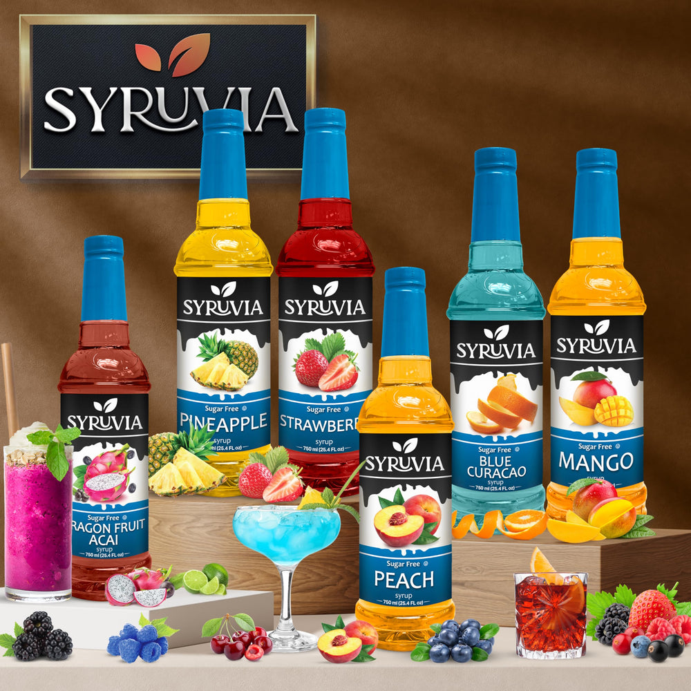 SYRUVIA sugar-free cheese pancake syrup with breakfast ingredients