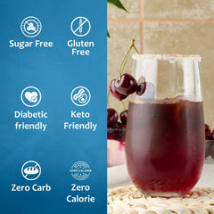 SYRUVIA Sugar-Free Cherry Syrup atop ice cream for dessert enhancement