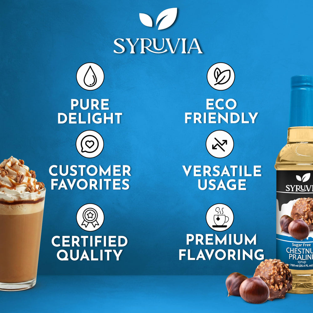 SYRUVIA sugar-free coffee syrup cappuccino foam enhances flavor depth
