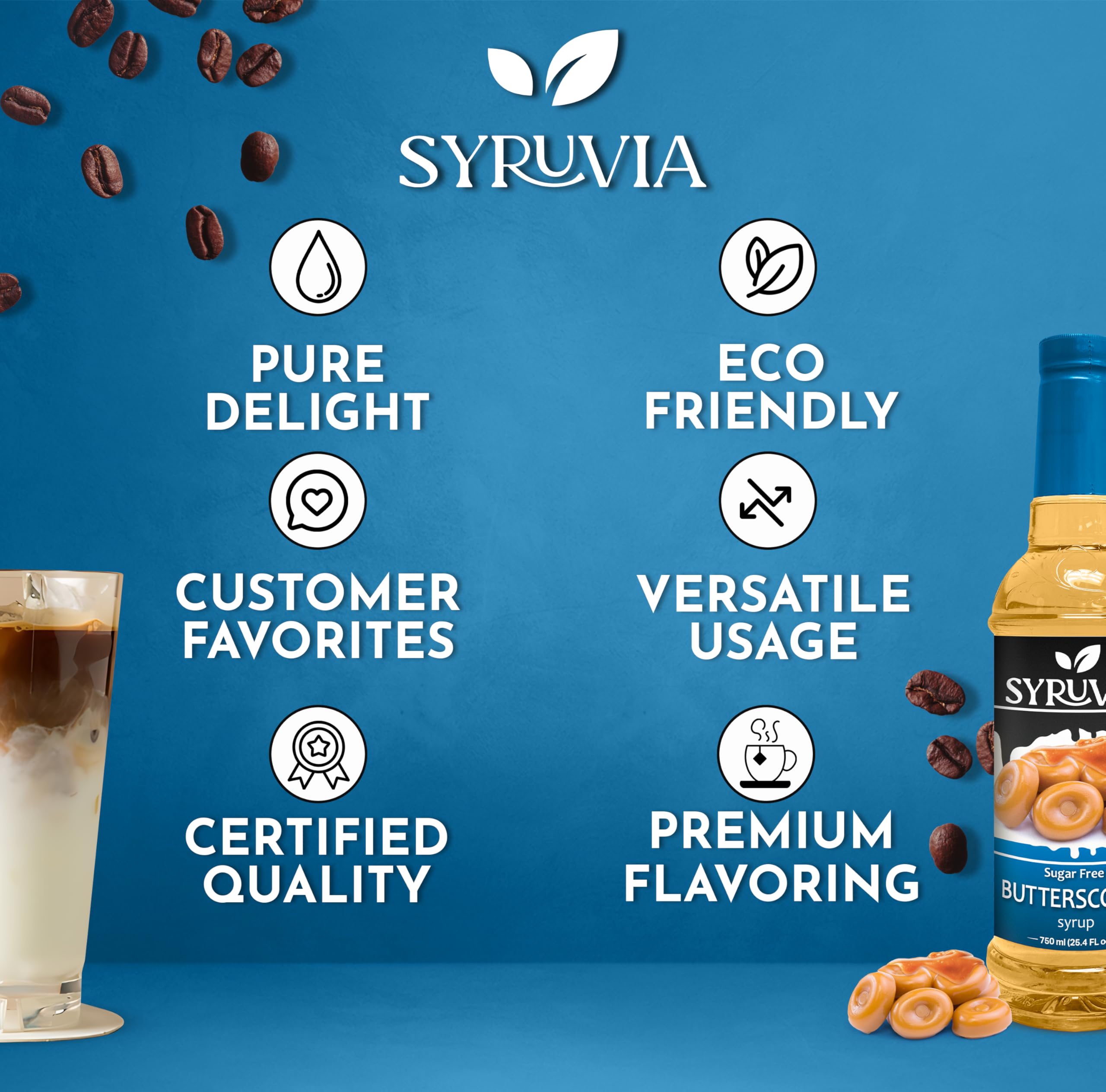 Dessert drizzle with Syruvia sugar-free syrup for a rich finish.