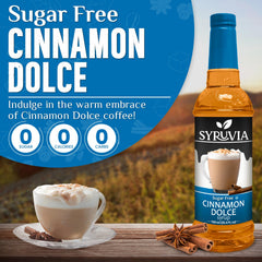 SYRUVIA Cinnamon Dolce sugar-free label visible for discerning shoppers
