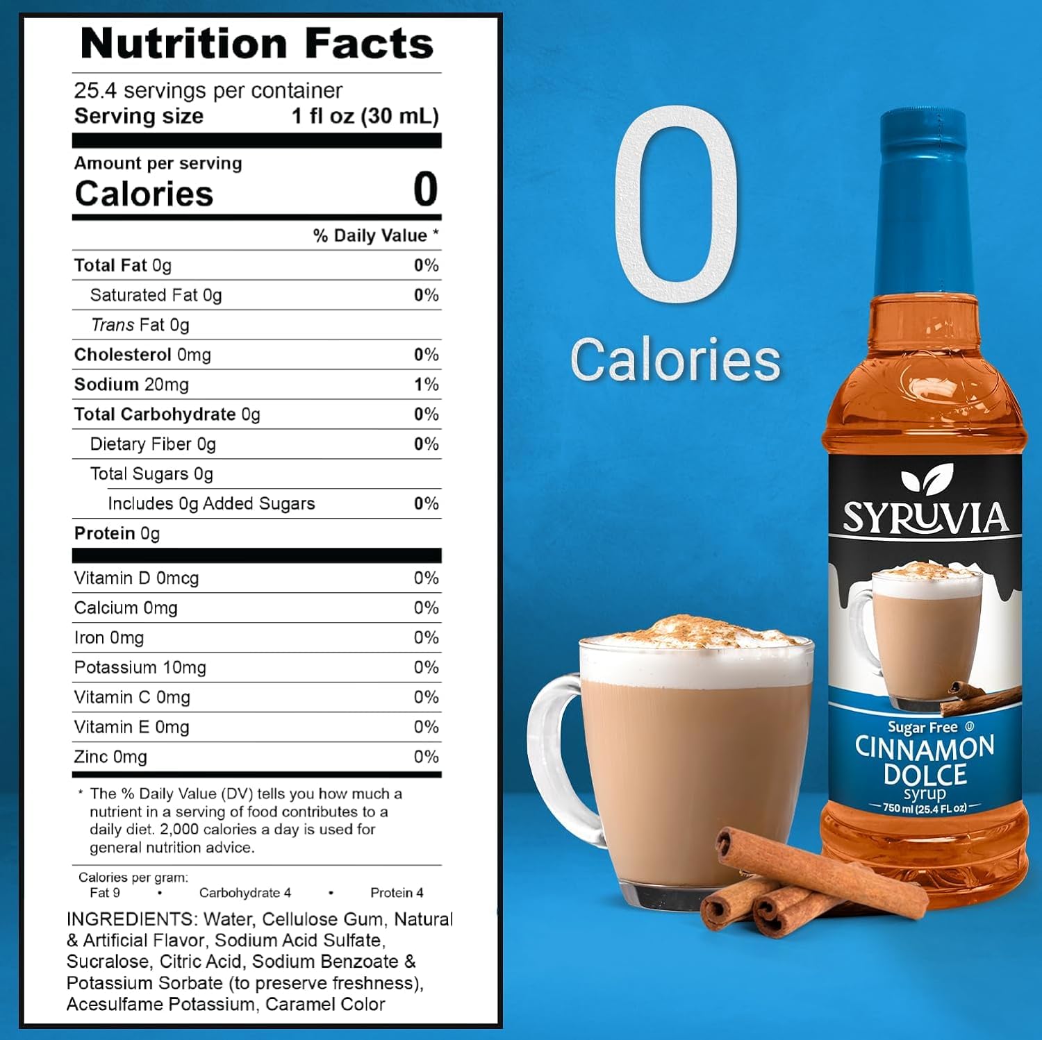 Pouring SYRUVIA syrup into coffee for a balanced, sugar-free sip