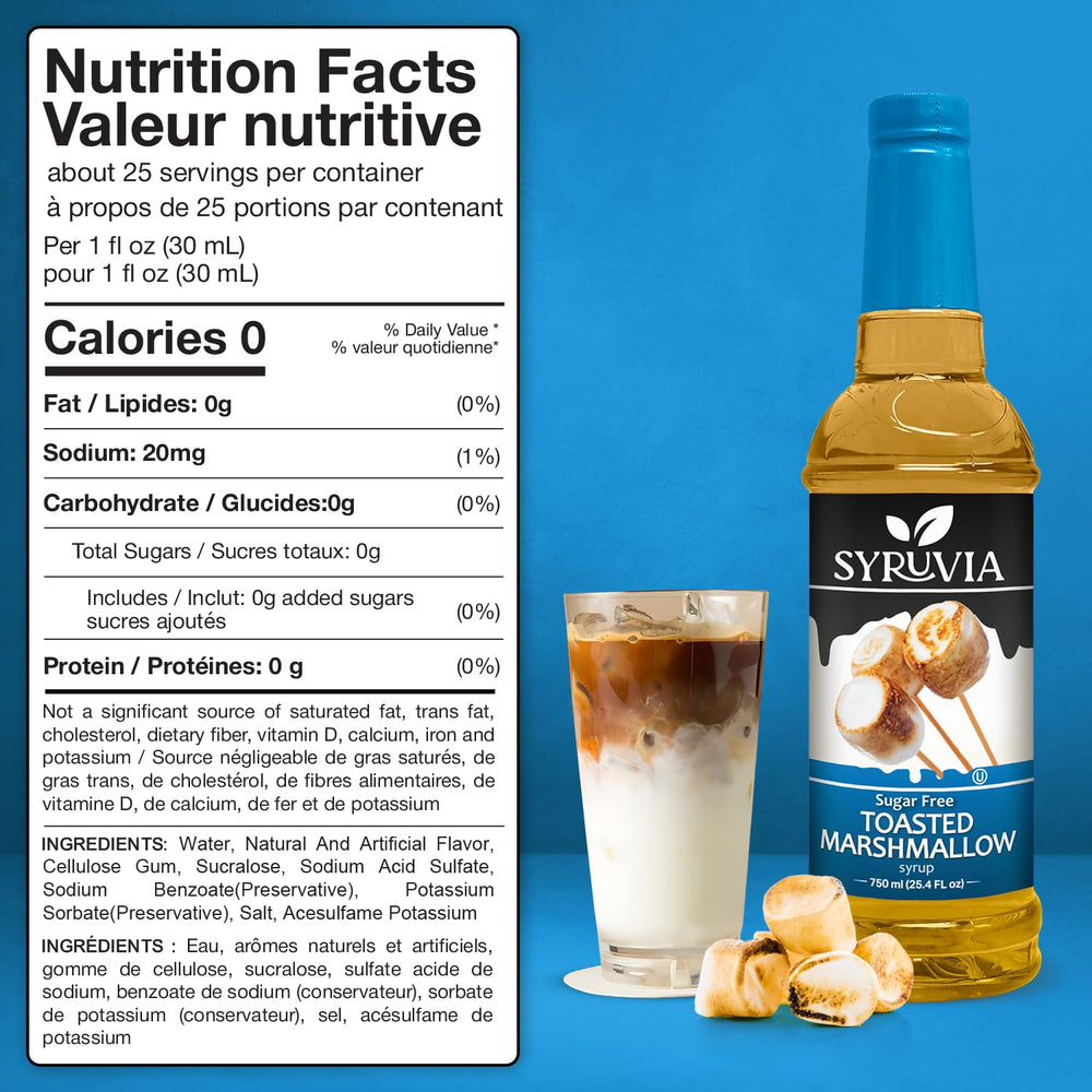 SYRUVIA syrup poured into latte for marshmallow twist