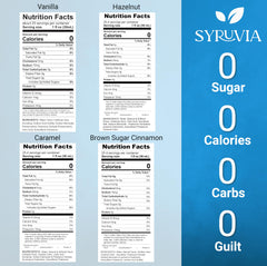 SYRUVIA vanilla sugar-free coffee syrup pour adds smooth sweetness to morning beverages.