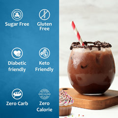 SYRUVIA Cupcake Syrup pairs with desserts and cappuccino.