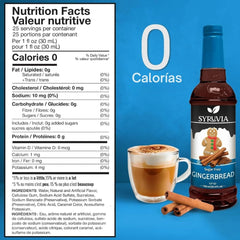 Pouring SYRUVIA sugar free gingerbread syrup into a cup for lattes