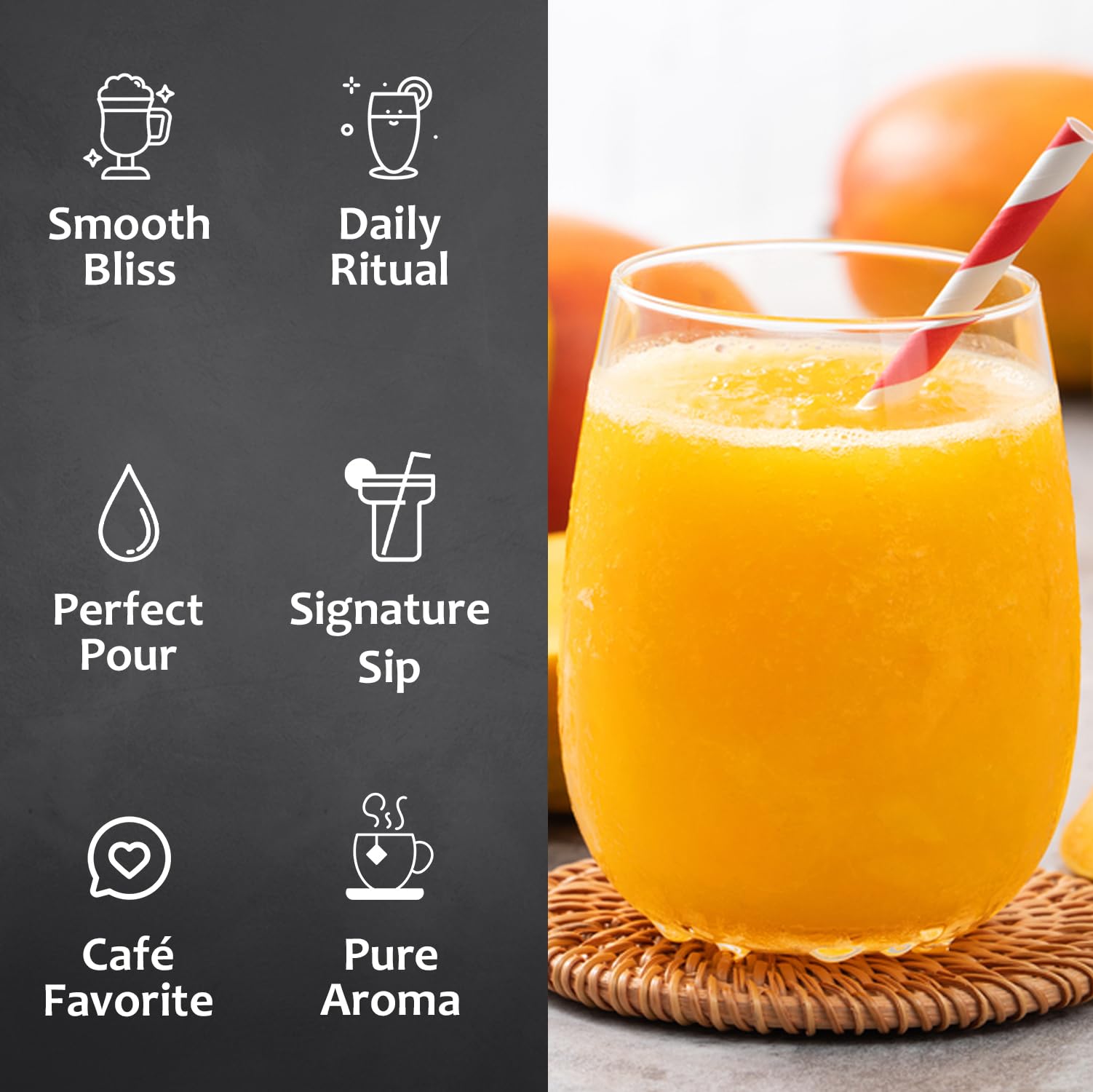 SYRUVIA mango syrup with desserts and sweet treats.