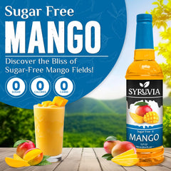 SYRUVIA Mango Syrup pump-dispense for quick, mess-free beverages.