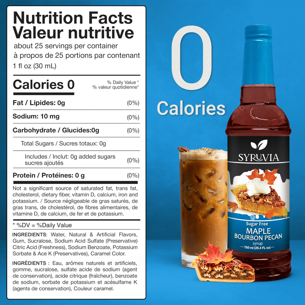 SYRUVIA syrup pour showing sugar-free flavor for lattes and beverages