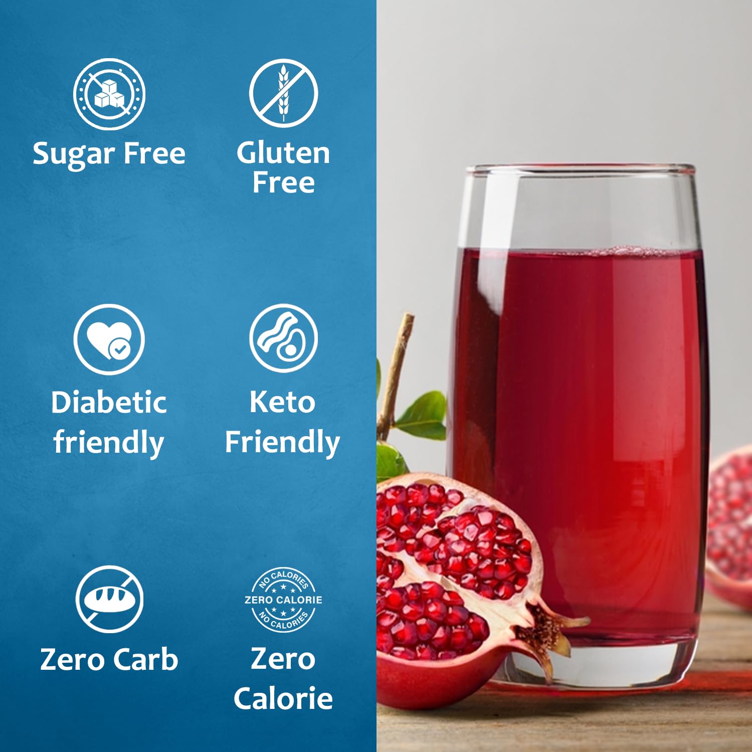 SYRUVIA Sugar-Free Pomegranate Syrup cocktail glass highlighting bold flavor addition.