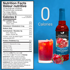 SYRUVIA Sugar-Free Pomegranate Syrup pour ideal for cocktails and mocktails.